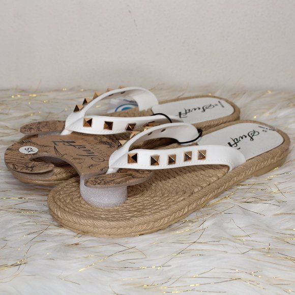Rockstud Espadrille Style Flip Flops - Picture 3 of 4